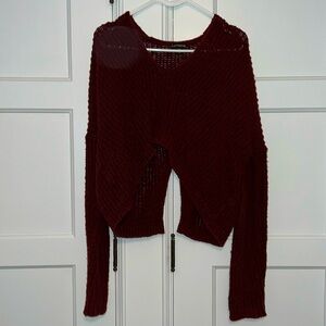 Express Cropped Maroon Sweater